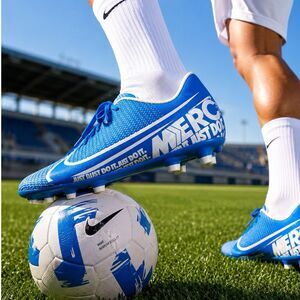 Nike Soccer Cleats Mens 10 Blue Mercurial Vapor 13‎ Academy FG Firm Ground